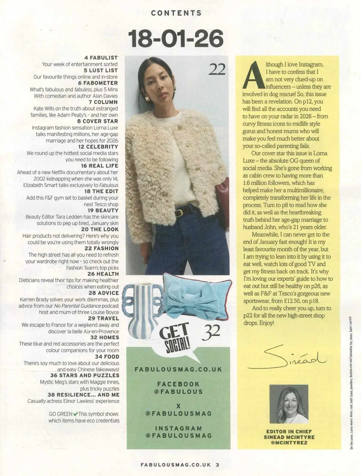 Fabulous Magazine: Lorna Luxe, Alan Davies, Elinor Lawless, Fashion, 18.1.26 - image 3 | Free standard UK delivery included | Discount Quality Products