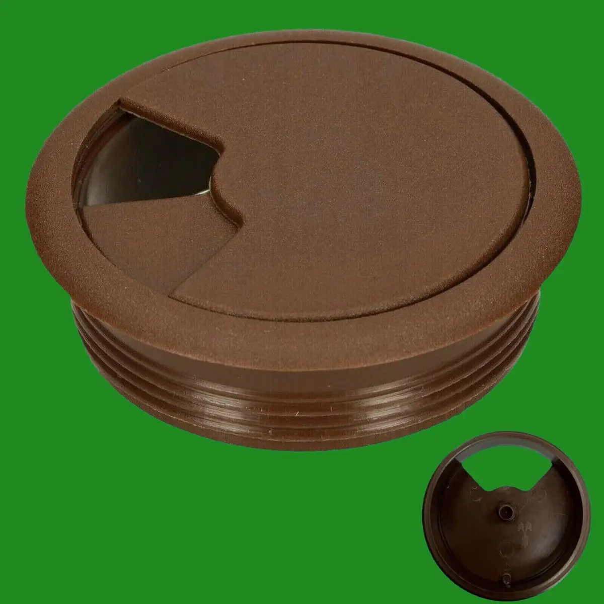50x Brown 60mm Computer Desk Plastic Cable Grommet, Surface Wire Hole Cover