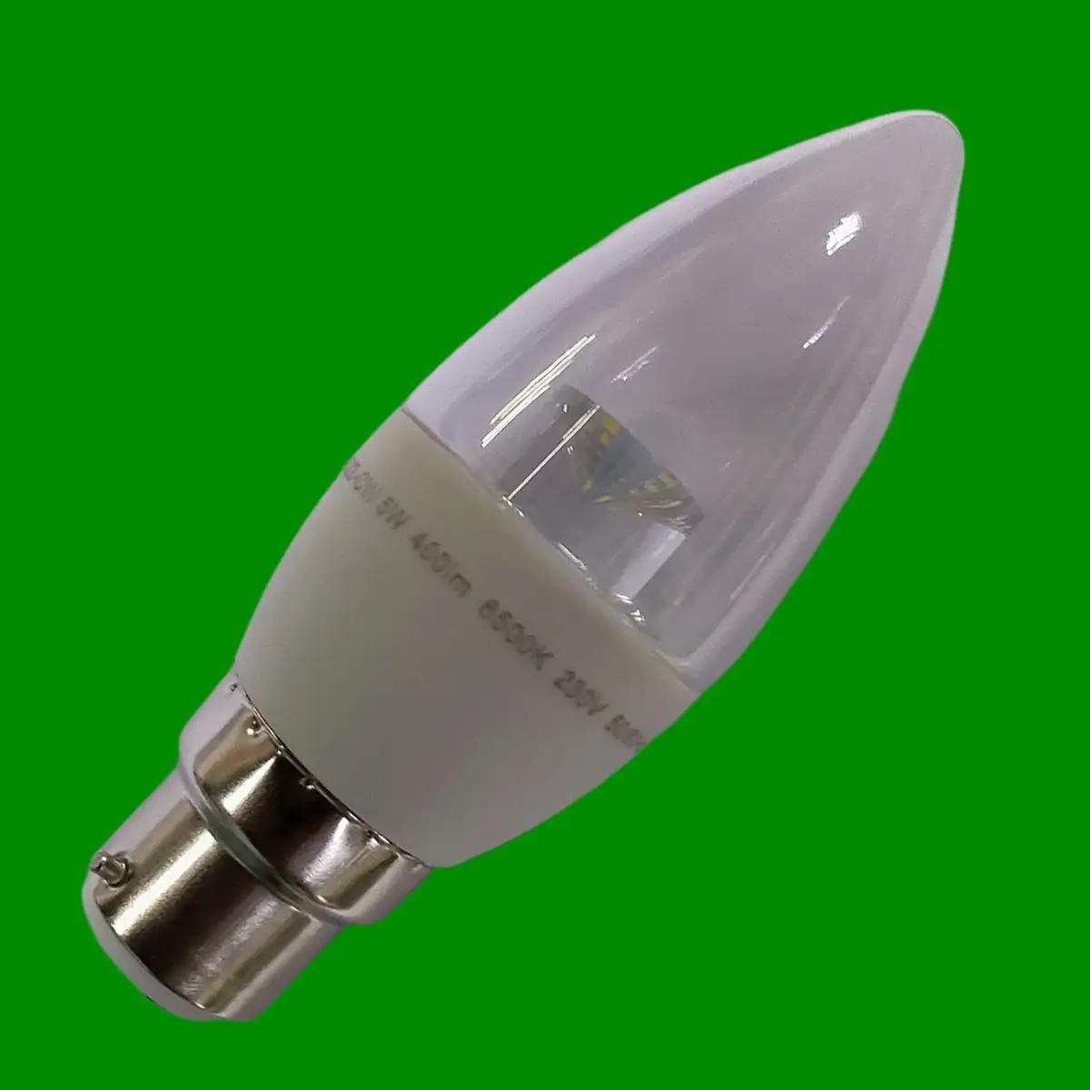 2x 5W (=40W) LED Clear Dimmable Candle Light Bulb 6500K Daylight White BC B22 - image 2 | Free standard UK delivery included | Discount Quality Products