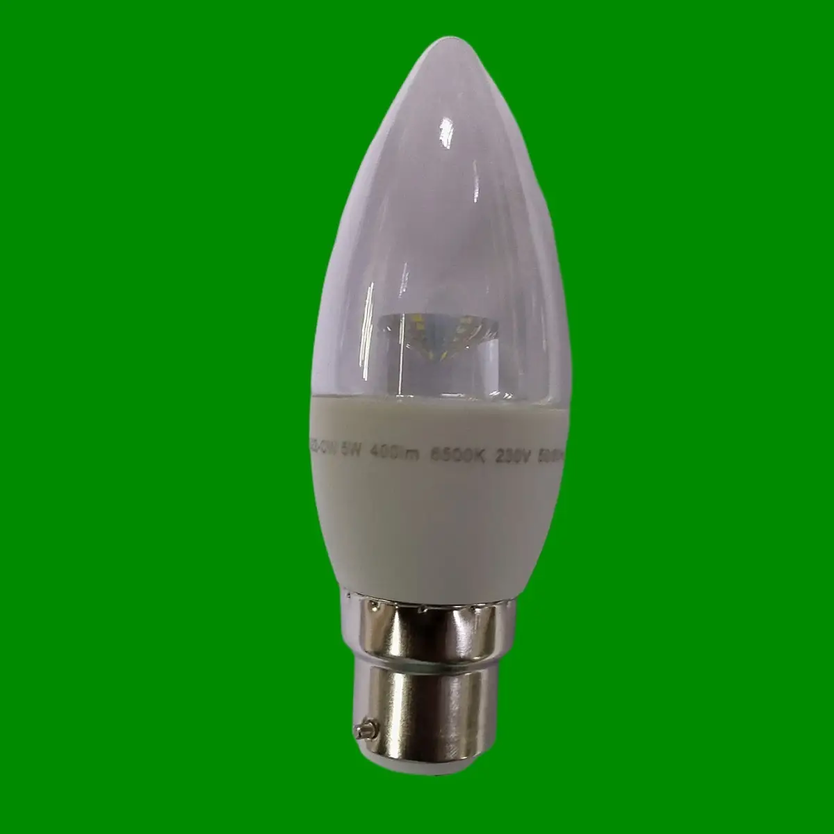 2x 5W (=40W) LED Clear Dimmable Candle Light Bulb 6500K Daylight White BC B22 - image 3 | Free standard UK delivery included | Discount Quality Products