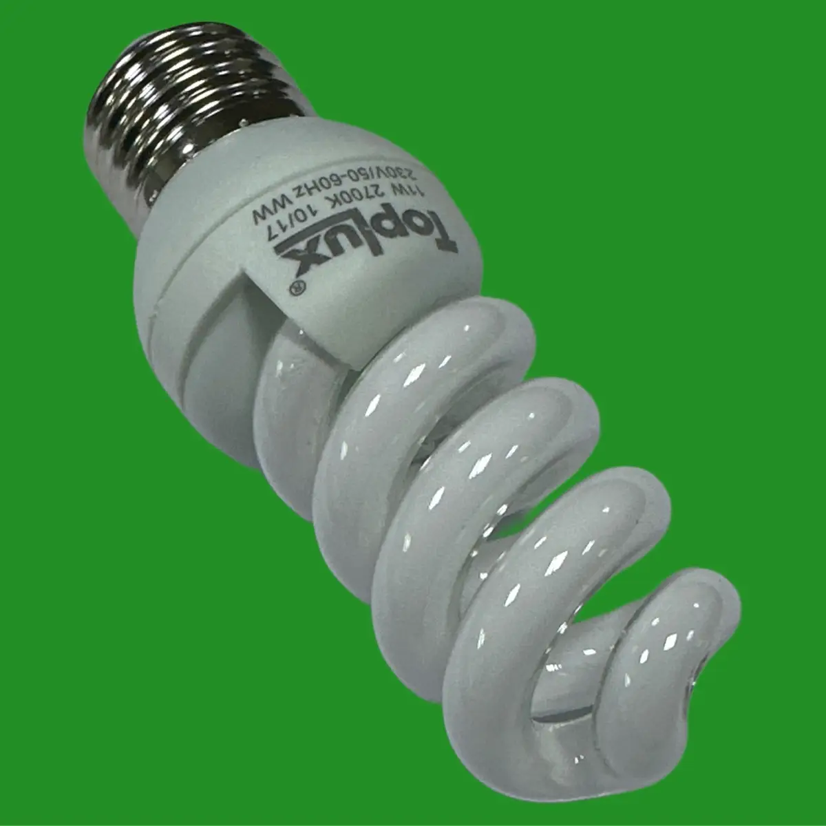 2x 11W (=50W) Toplux CFL Spiral Light Bulb Edison Screw ES E27 2700K Warm White - image 3 | Free standard UK delivery included | Discount Quality Products
