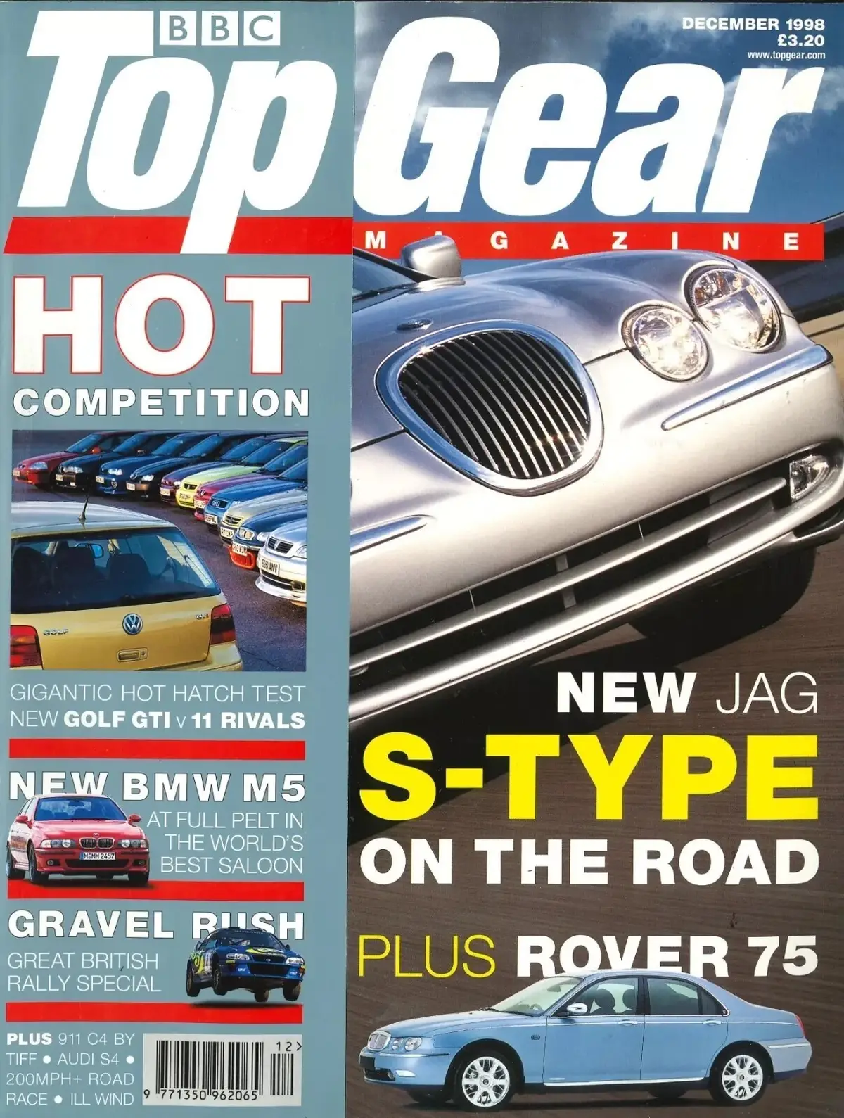 BBC Top Gear Magazine Issue #63, Jaguar S-Type, BMW M5, Rover 75, Audi, Dec 1998