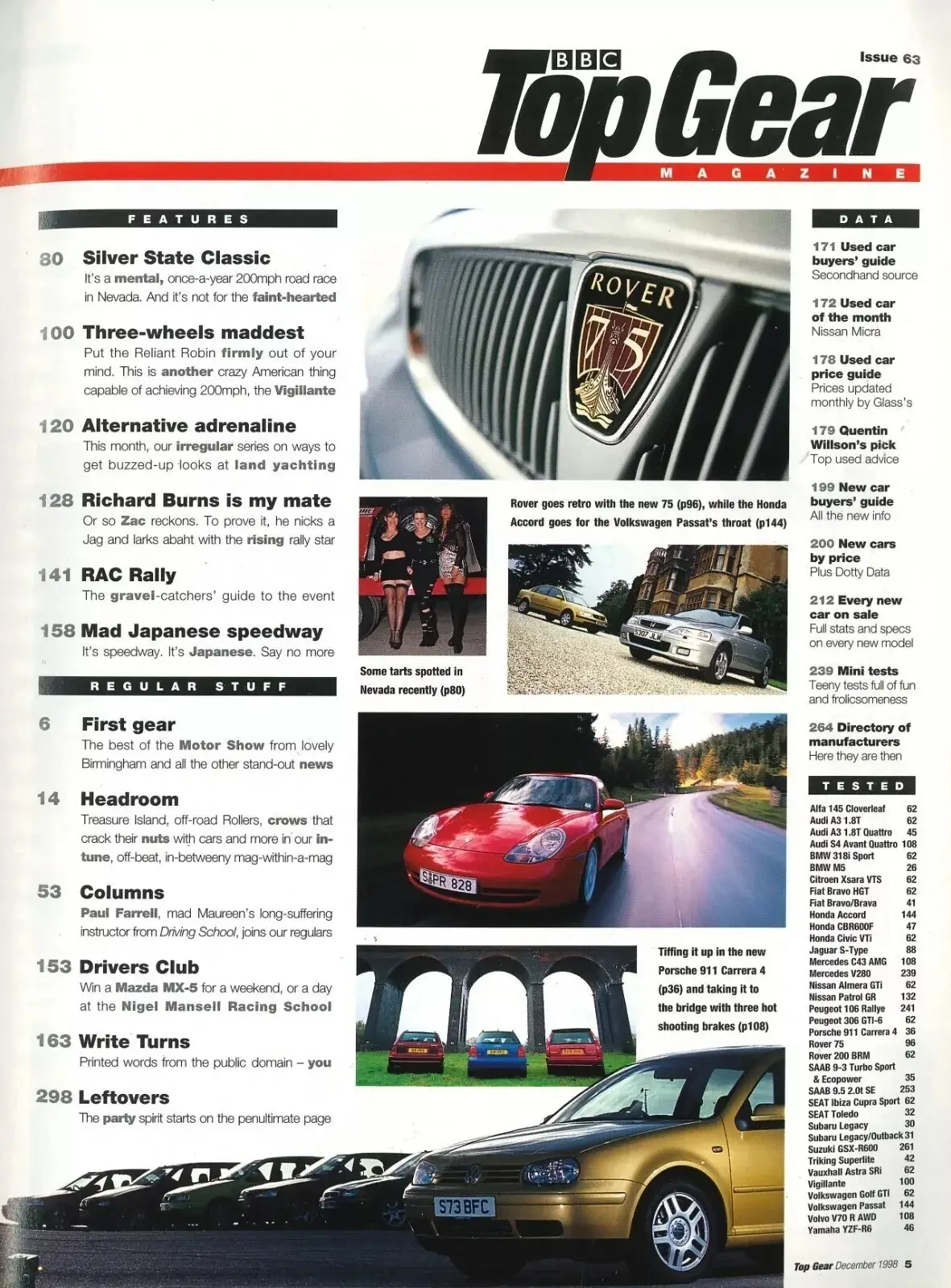 BBC Top Gear Magazine Issue #63, Jaguar S-Type, BMW M5, Rover 75, Audi, Dec 1998 - image 3 | Free standard UK delivery included | Discount Quality Products