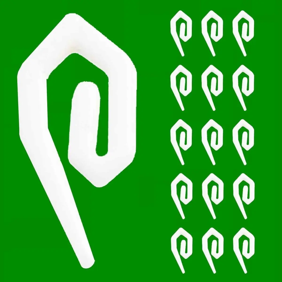 50x 28.5mm White Plastic Curtain Hooks; Ring, Loop, Header Tape, Showers, Nylon