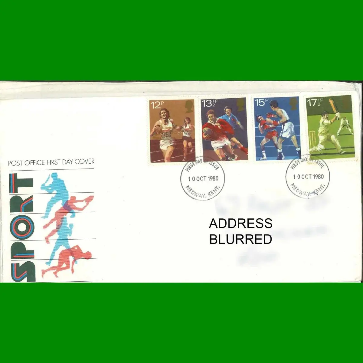 FDC Sport, Cricket, Commemorative Post Office First Day Cover Stamps, 10.10.1980