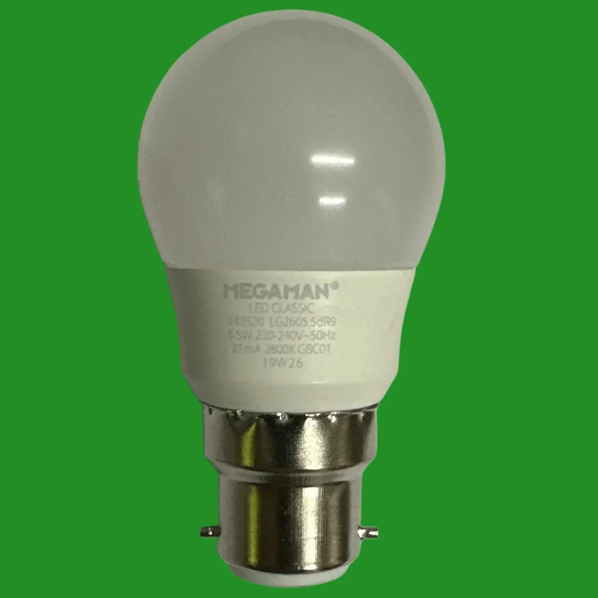3x 5.5W (=40W) Megaman Dimmable LED Round Golf Light Bulbs Bayonet BC B22 2800K - image 3 | Free standard UK delivery included | Discount Quality Products