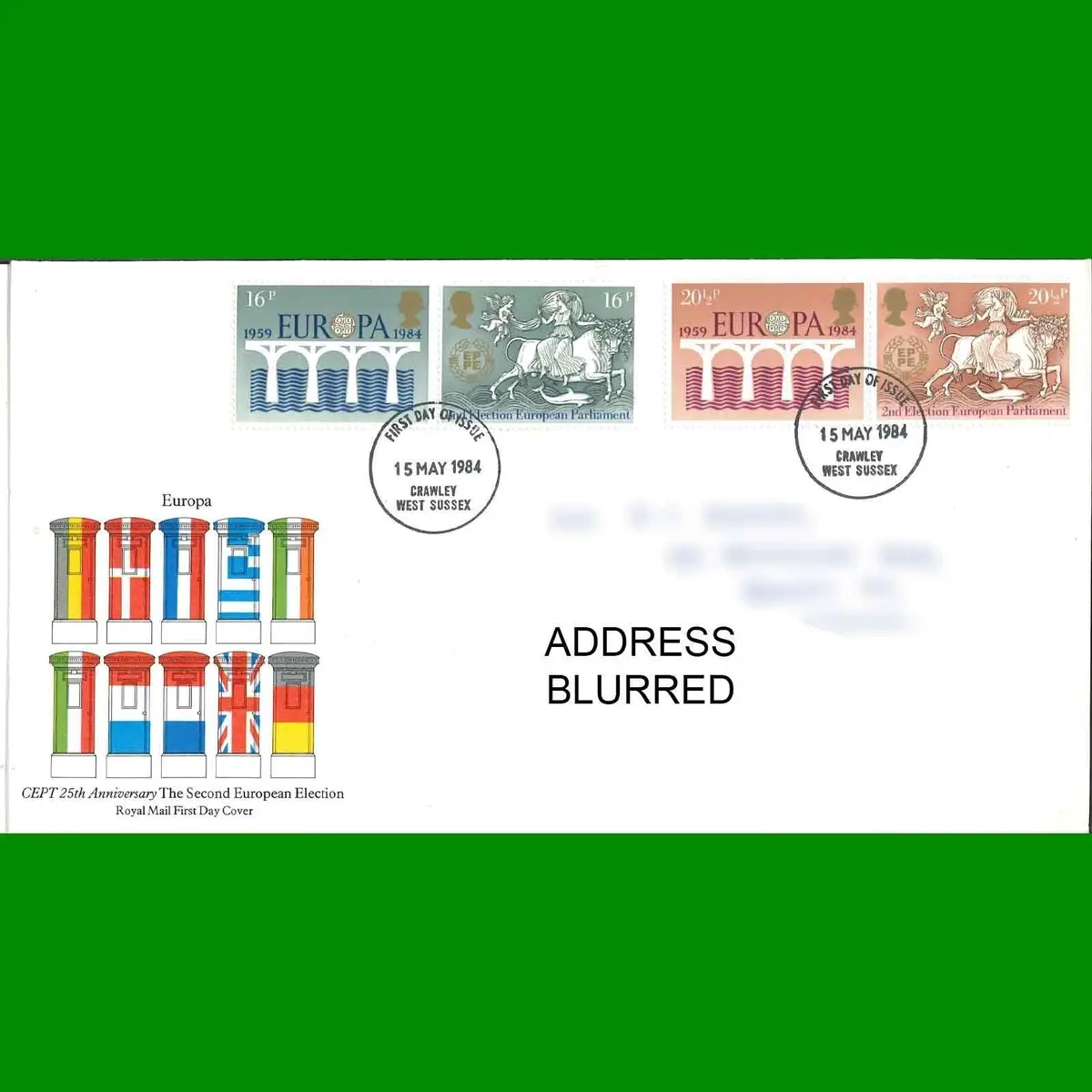 FDC CEPT 25th Anniversary 2nd Election Royal Mail First Day Cover, 15.5.1984