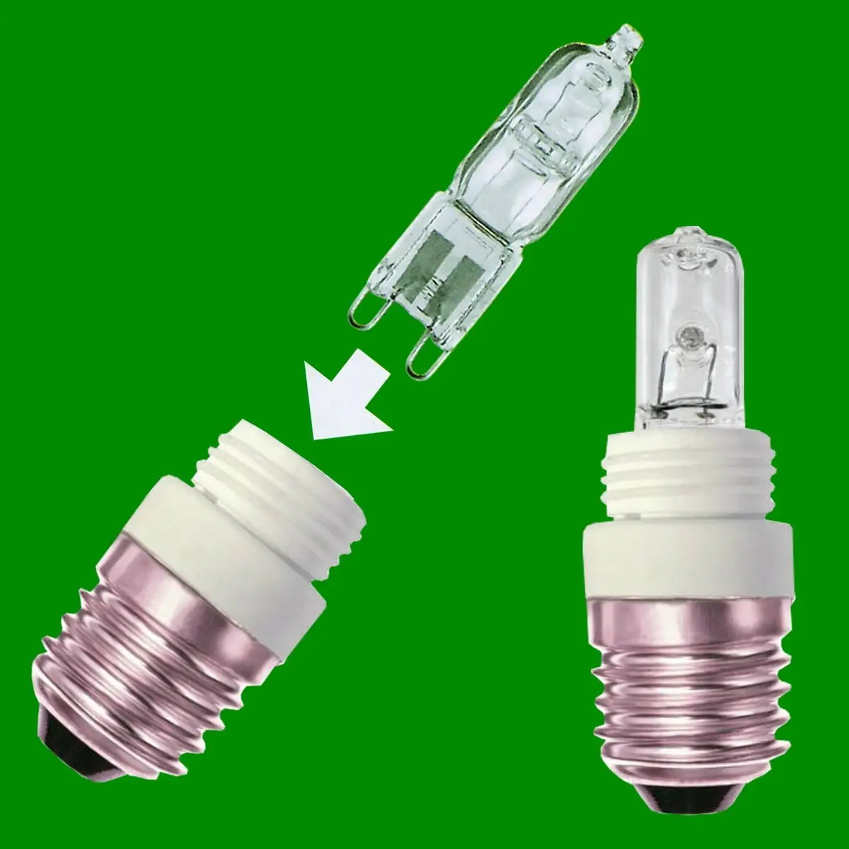 8x 28W G9 Halogen Clear Capsule Light Bulb &amp; ES E27 to G9 Adaptor Converter