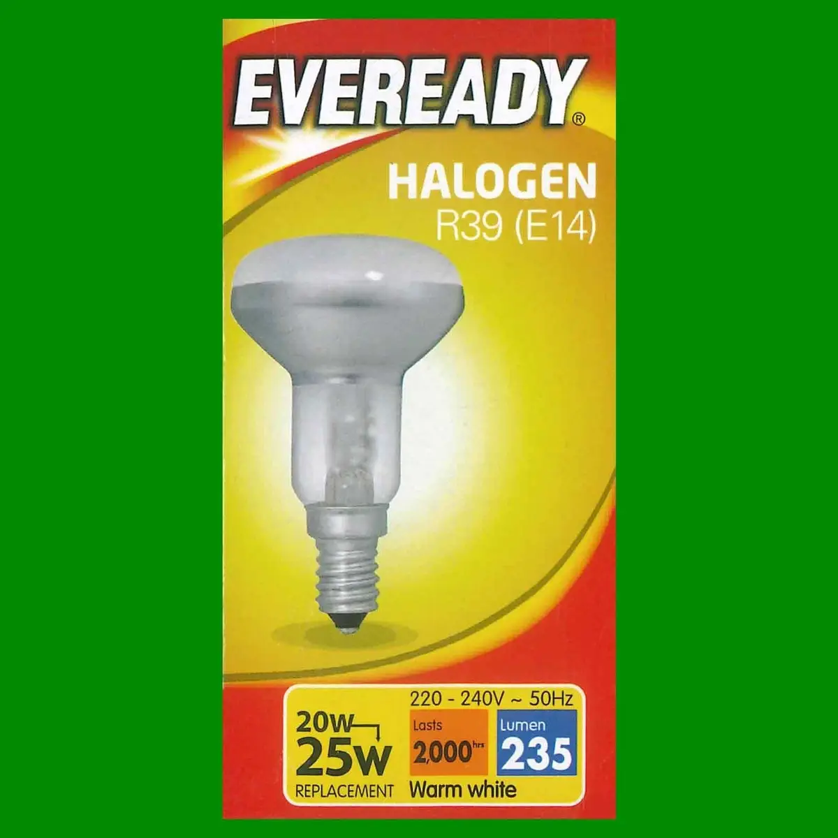 8x 20W (=25W) Eveready R39 Dimmable Halogen SES E14 Reflector Spot Light Bulb - image 3 | Free standard UK delivery included | Discount Quality Products