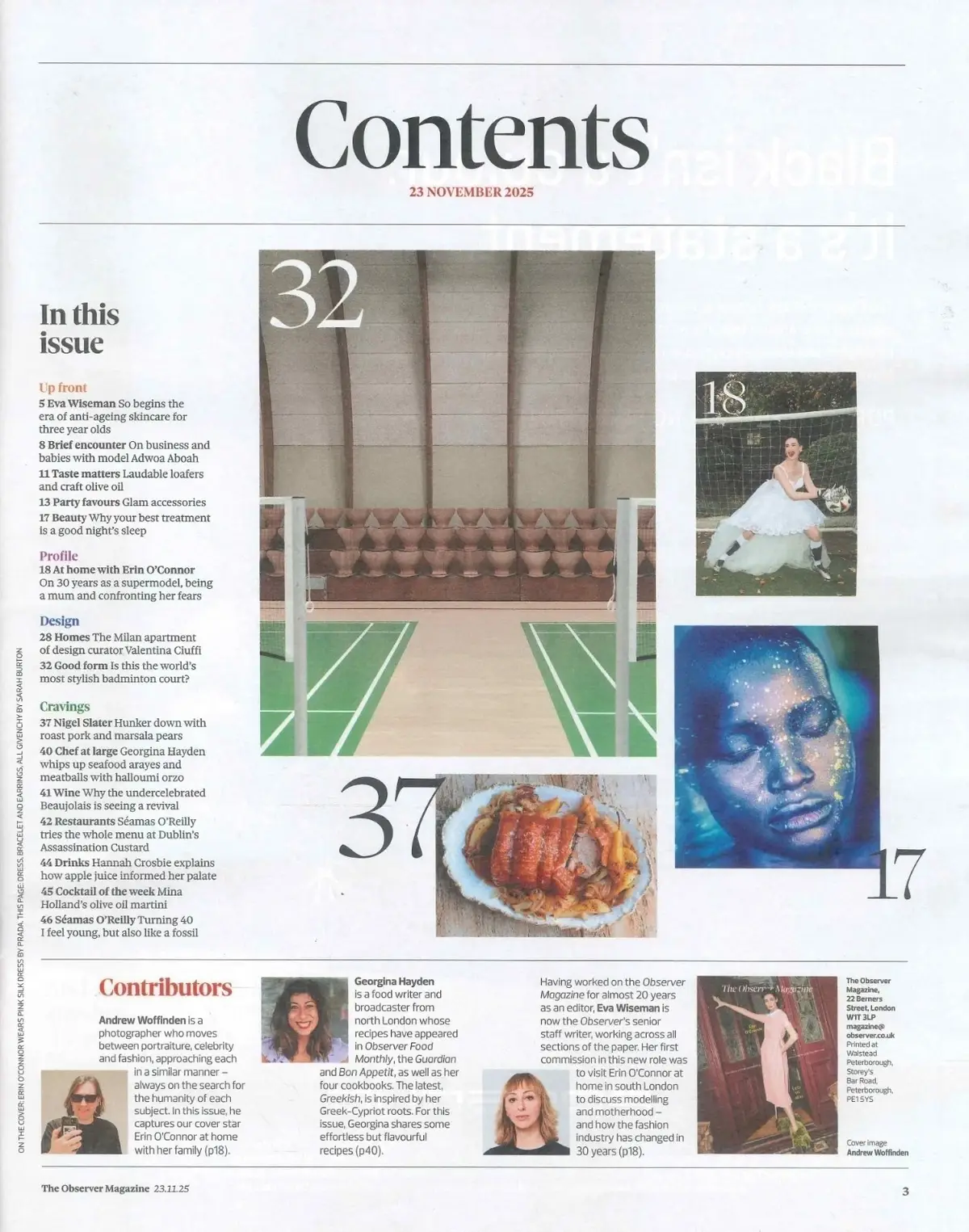 Observer Magazine: Erin O'Connor, Adwoa Aboah, Nigel Slater, Food, 23.11.25 - image 3 | Free standard UK delivery included | Discount Quality Products