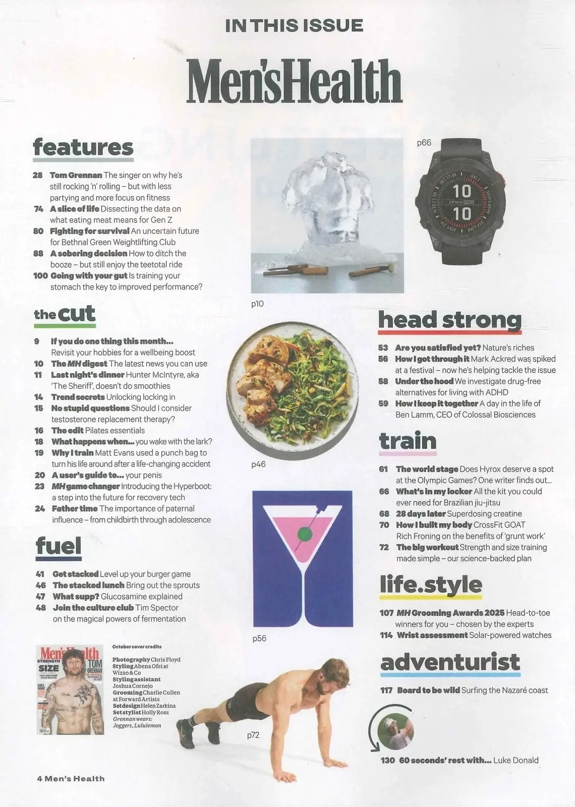 Men's Health Magazine Tom Grennan, Luke Donald, Hyrox Olympic, Fitness, Oct 2025 - image 2 | Free standard UK delivery included | Discount Quality Products