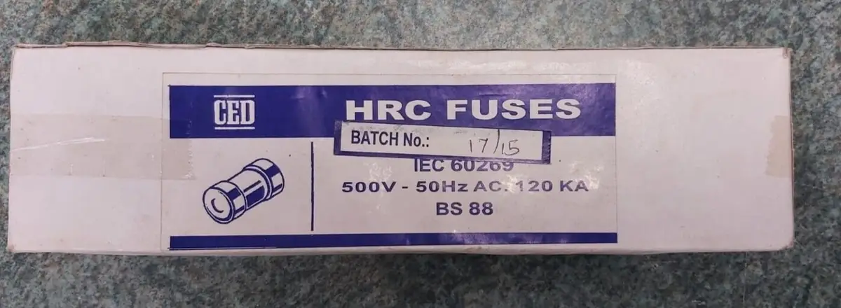 1x 100A 500V CED HRC Fuse, CME100 House Service cut-out Fuse Link 56mm x 20mm - image 3 | Free standard UK delivery included | Discount Quality Products