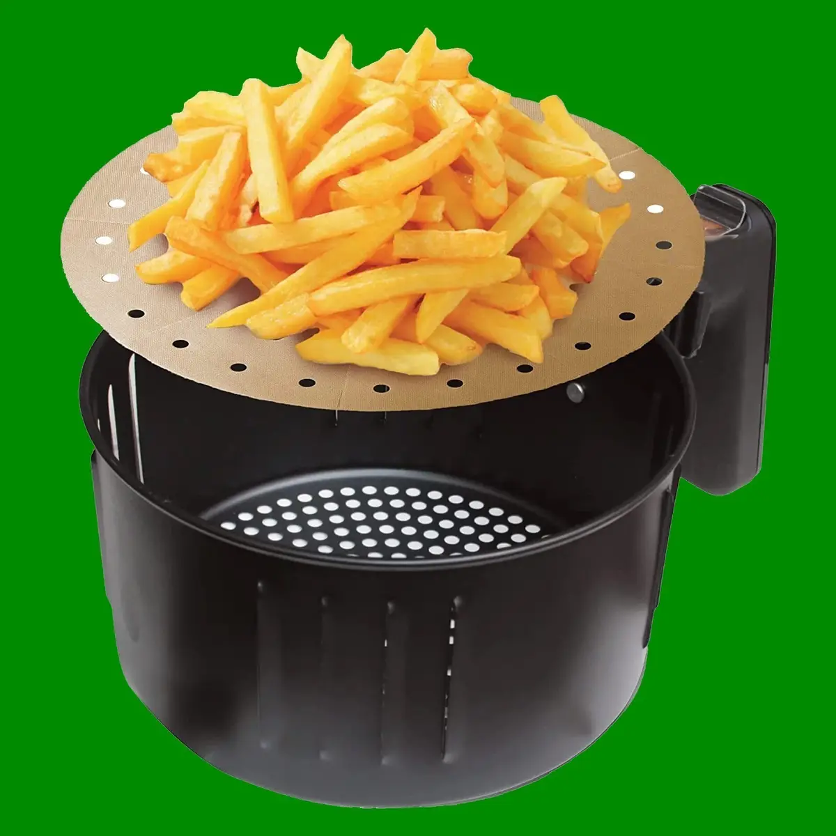 2x Reusable Non-Stick Round Perforated Gold Air Fryer Liner, Up to 7L Easy Clean - image 4 | Free standard UK delivery included | Discount Quality Products