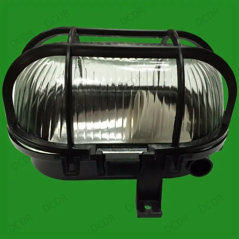 Outdoor Oval Black IP44 Bulkhead; Patio Garden Wall Lamp Security Light Max. 60W - image 2 | Free standard UK delivery included | Discount Quality Products