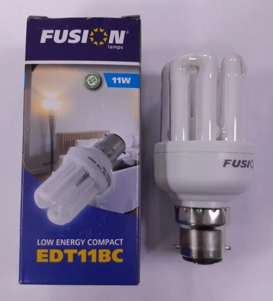 1x 11W Fusion Low Energy Power Saving CFL Stick Light Bulbs BC B22 4000K Lamps