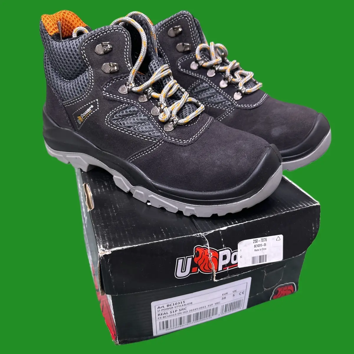 U-Power Real S1P SRC Steel Top Cap Safety Unisex Work Shoe Boots UK 5 BC10315 - image 2 | Free standard UK delivery included | Discount Quality Products