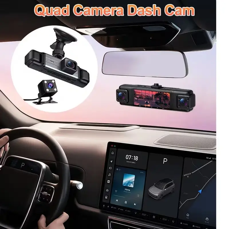 360° 4-Channel Dash Cam 1080P Front & Rear  Night Vision, Parking Mode, G-Sensor - image 4 | Free standard UK delivery included | Discount Quality Products