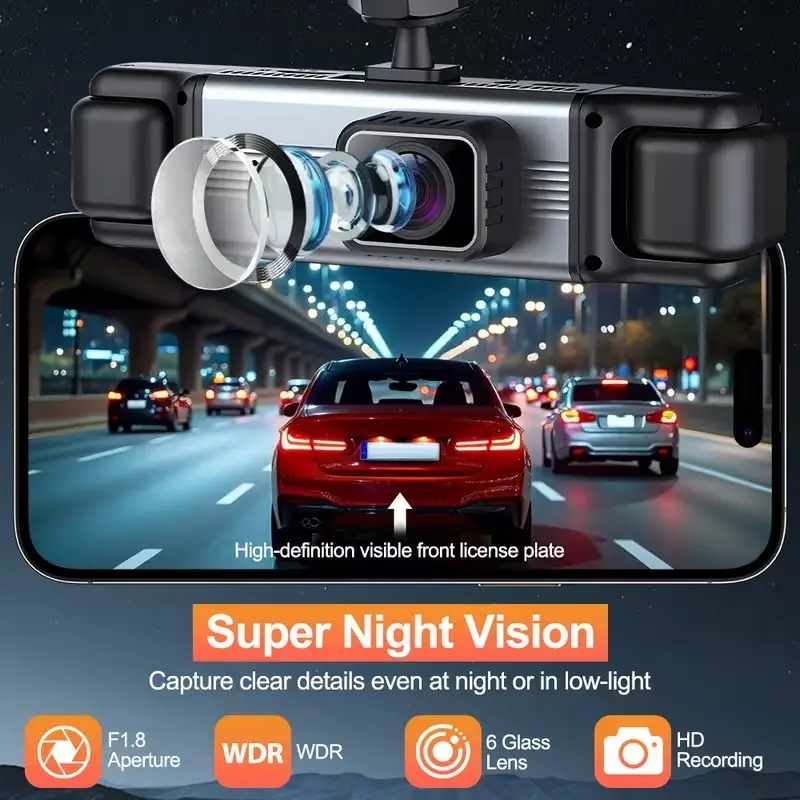 360° 4-Channel Dash Cam 1080P Front & Rear  Night Vision, Parking Mode, G-Sensor - image 7 | Free standard UK delivery included | Discount Quality Products