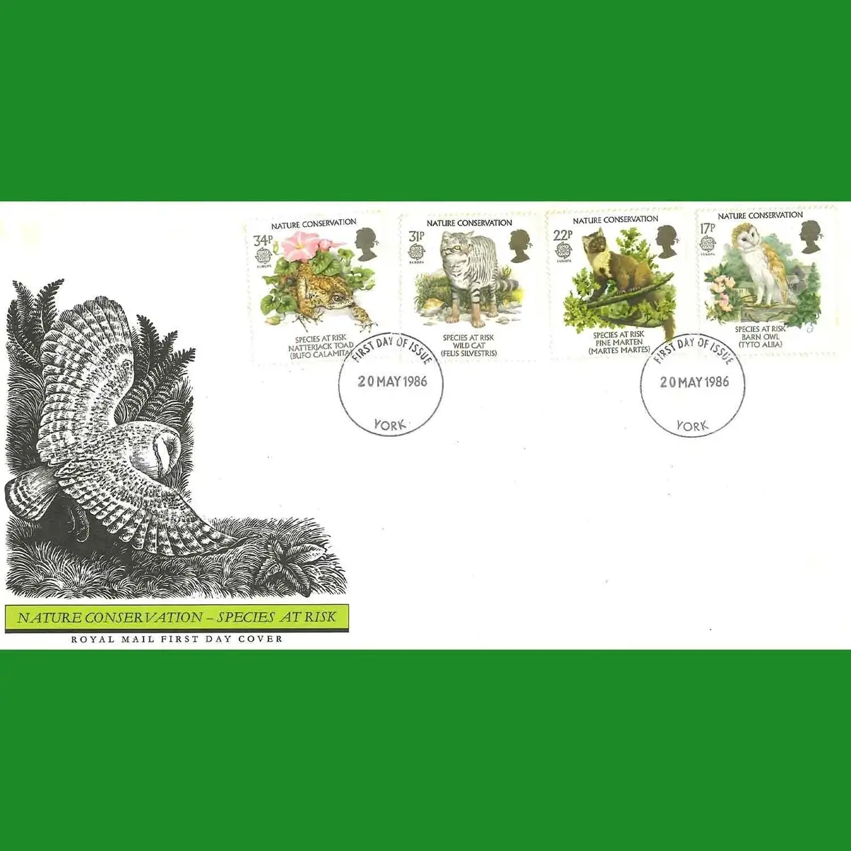 FDC Nature Conservation - Species At Risk Royal Mail First Day Cover, 20.5.1986