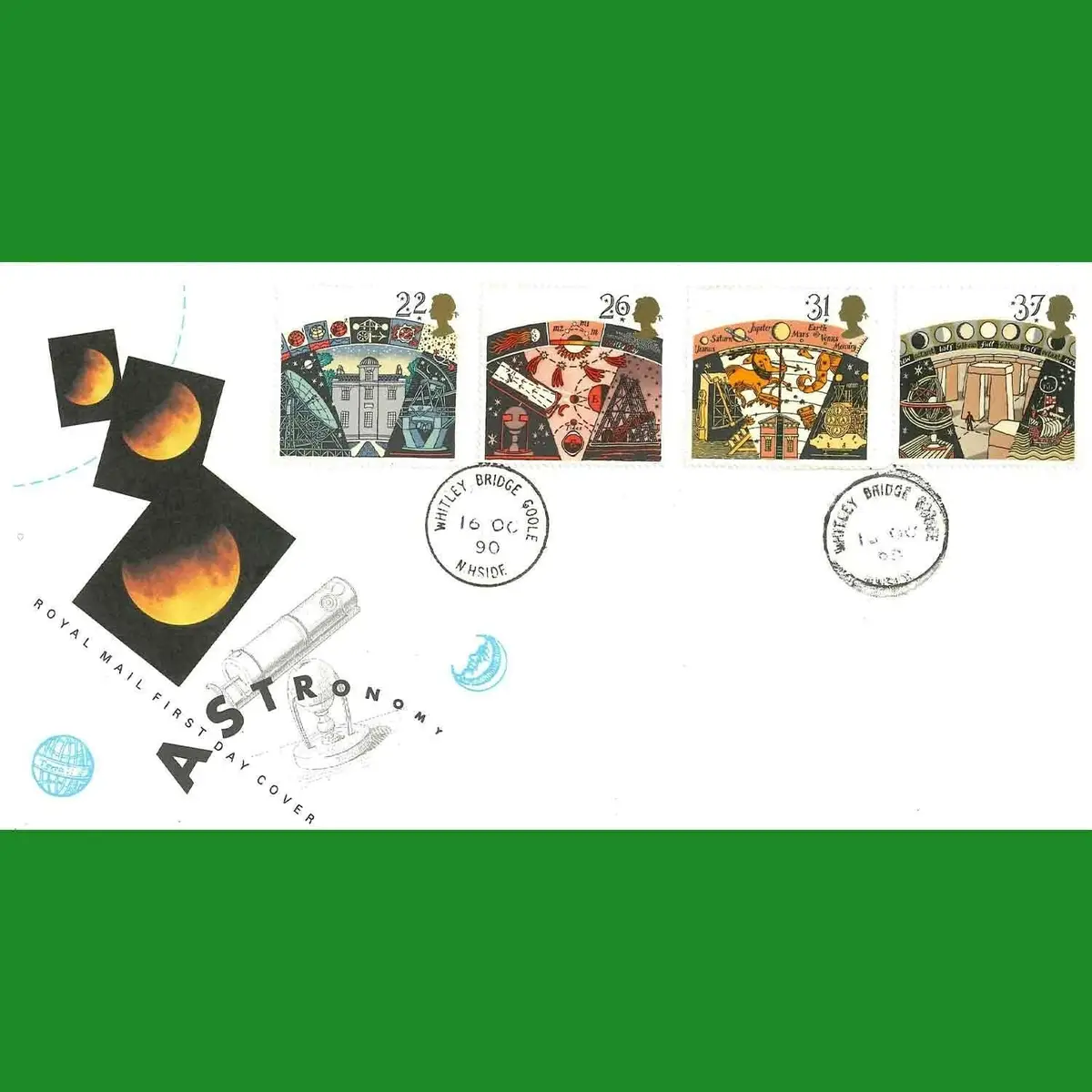 FDC Astronomy Commemorative Royal Mail First Day Cover Stamps, 16.10.1990