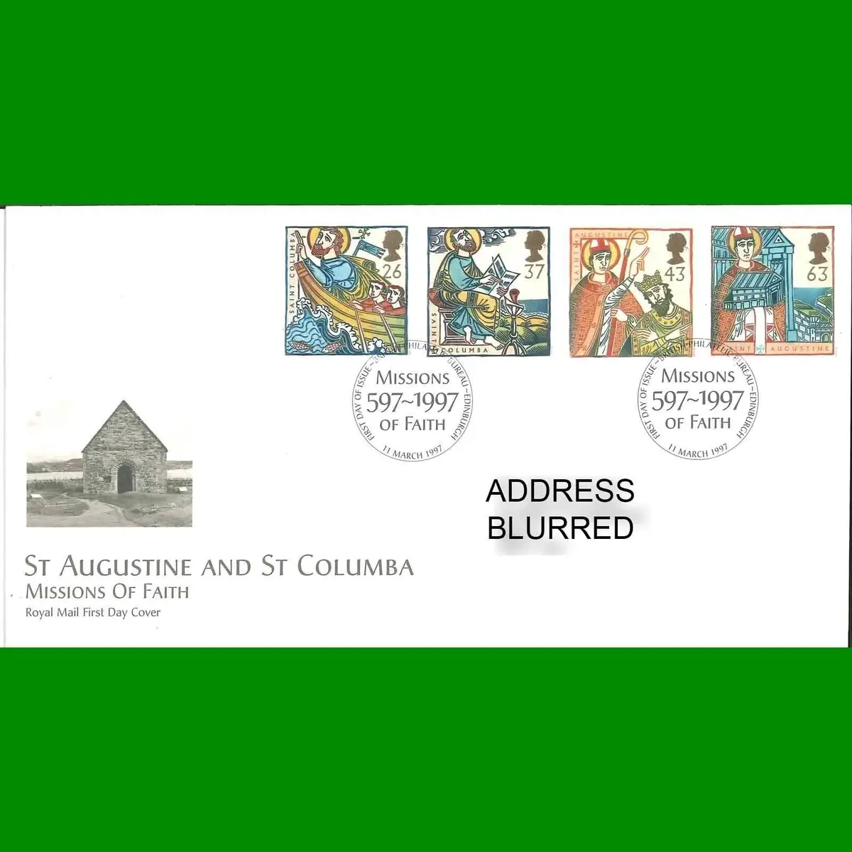 FDC St Augustine and St Columba Royal Mail First Day Cover Stamps, 11.3.1997