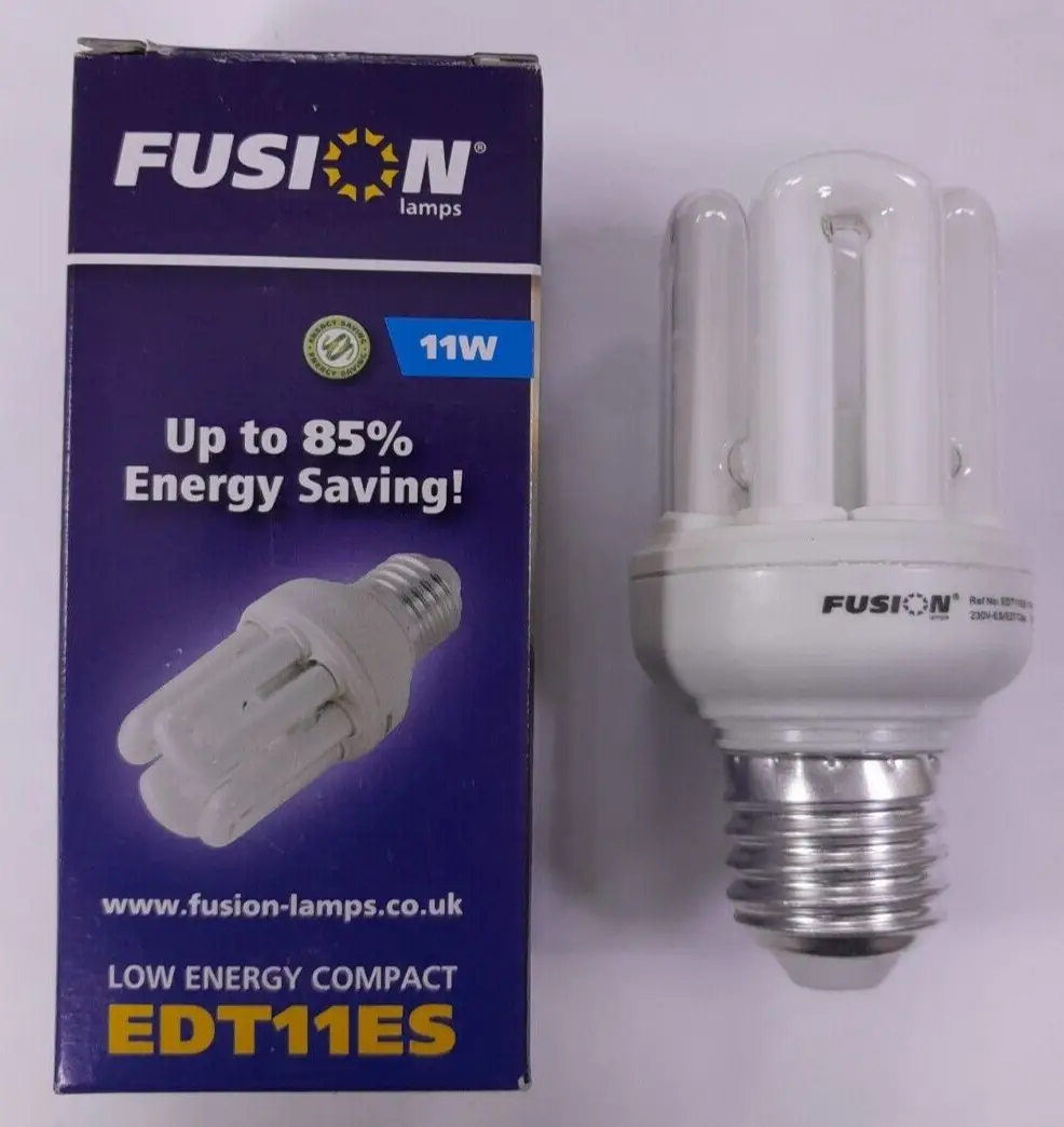 1x 11W Fusion Low Energy Power Saving CFL Stick Light Bulbs ES E27 4000K Lamps