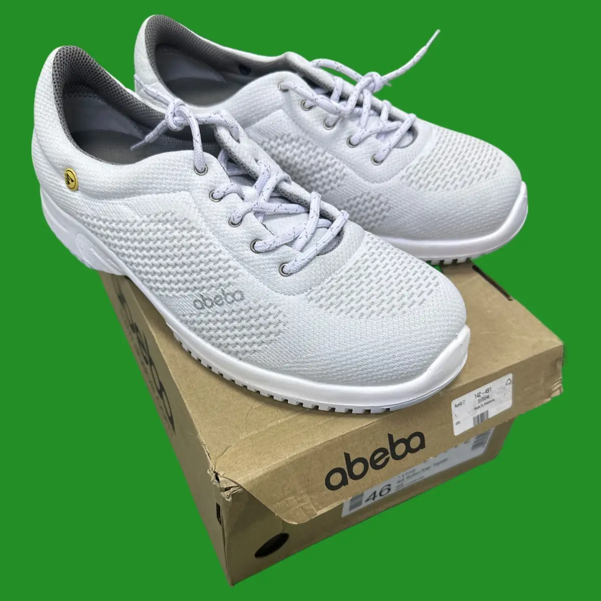Abeba 31772 White Unisex S2 ESD Steel Toe Cap Safety Medical Shoe Trainer UK 9.5 - image 2 | Free standard UK delivery included | Discount Quality Products