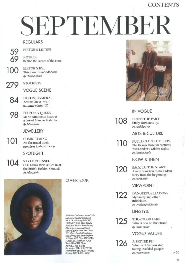Vogue Magazine: Michaela Coel, The Big Fashion Issue, Alicia Vikander, Sept 2025 - image 2 | Free standard UK delivery included | Discount Quality Products