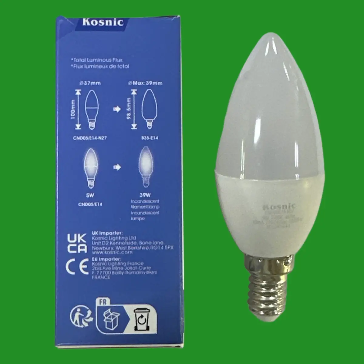 3x 5W (=39W) Kosnic LED Candle Light Bulbs 2700K SES E14 Small Edison Screw Lamp - image 3 | Free standard UK delivery included | Discount Quality Products