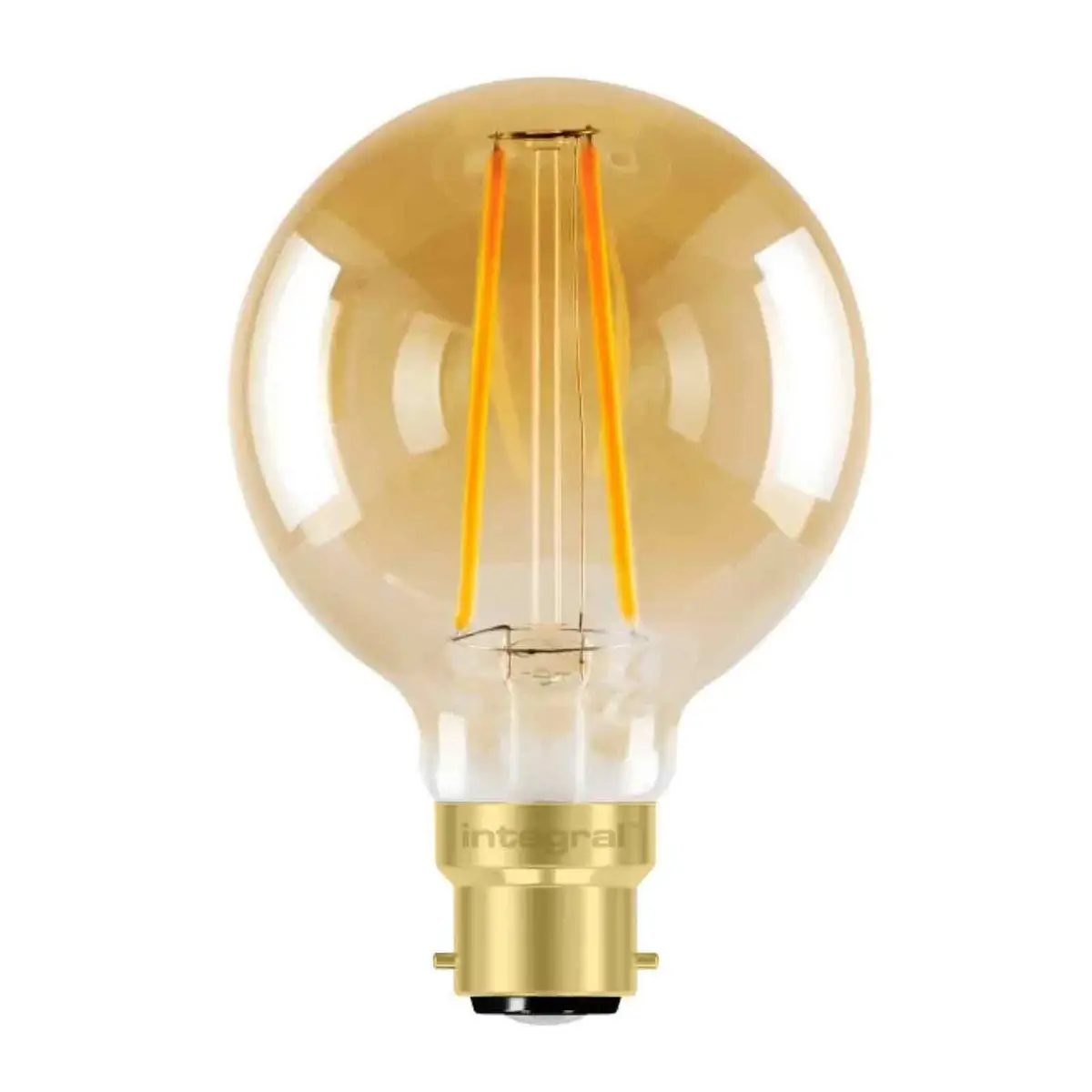 2.5W Integral G80 LED Filament 1800K BC B22 Ultra Warm White Light Bulb Lamp