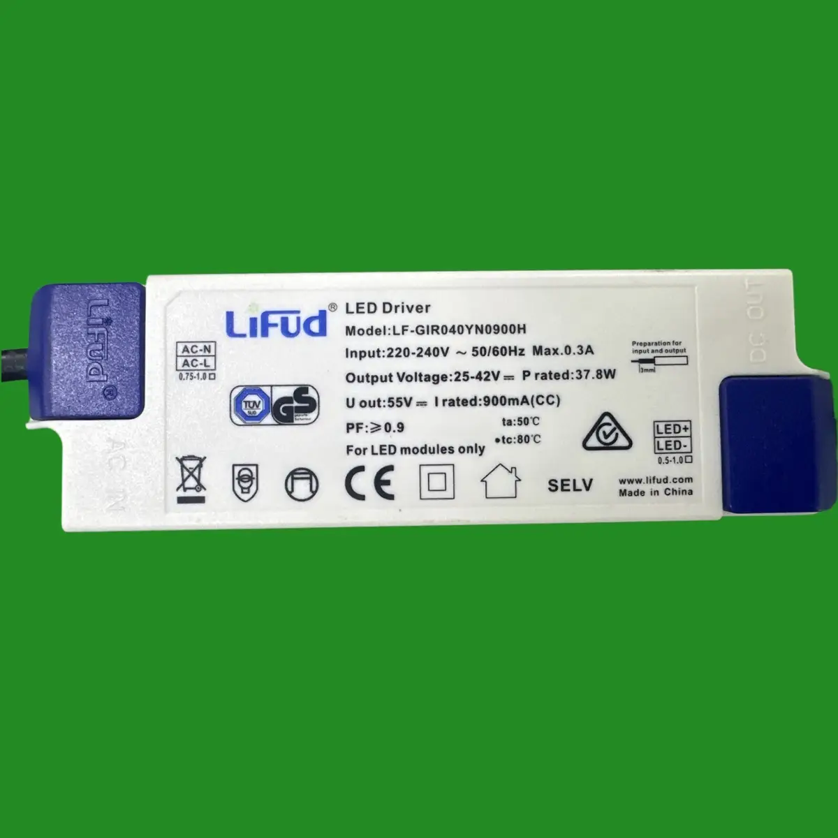 37.8W 25V-42V Lifud LED Driver for Panel Module Light Power Supply DC 900mA Male - image 2 | Free standard UK delivery included | Discount Quality Products