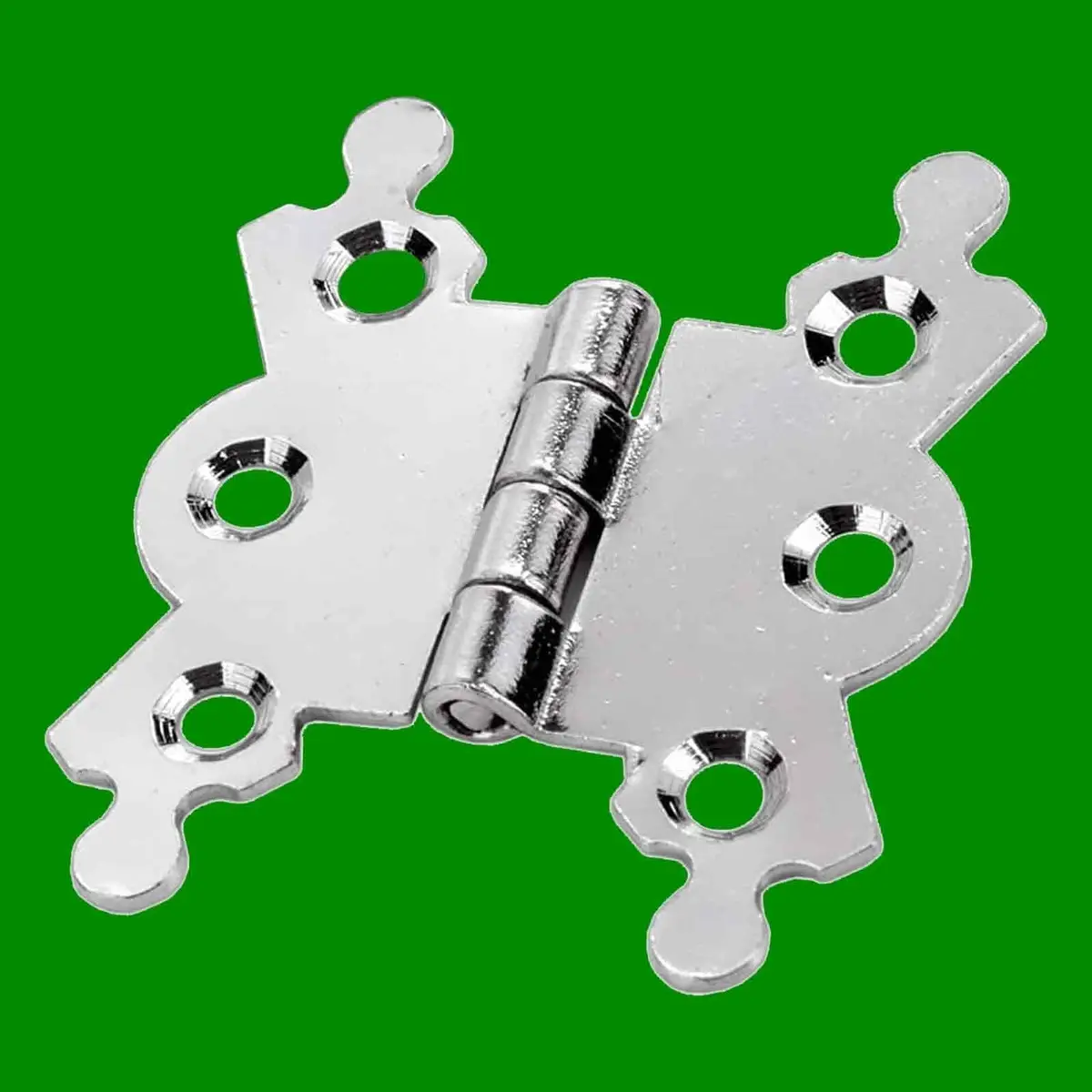 4x 42mm Small Chrome Plated Butterfly Flush Butt Hinge, Jewellery Box, Cabinet