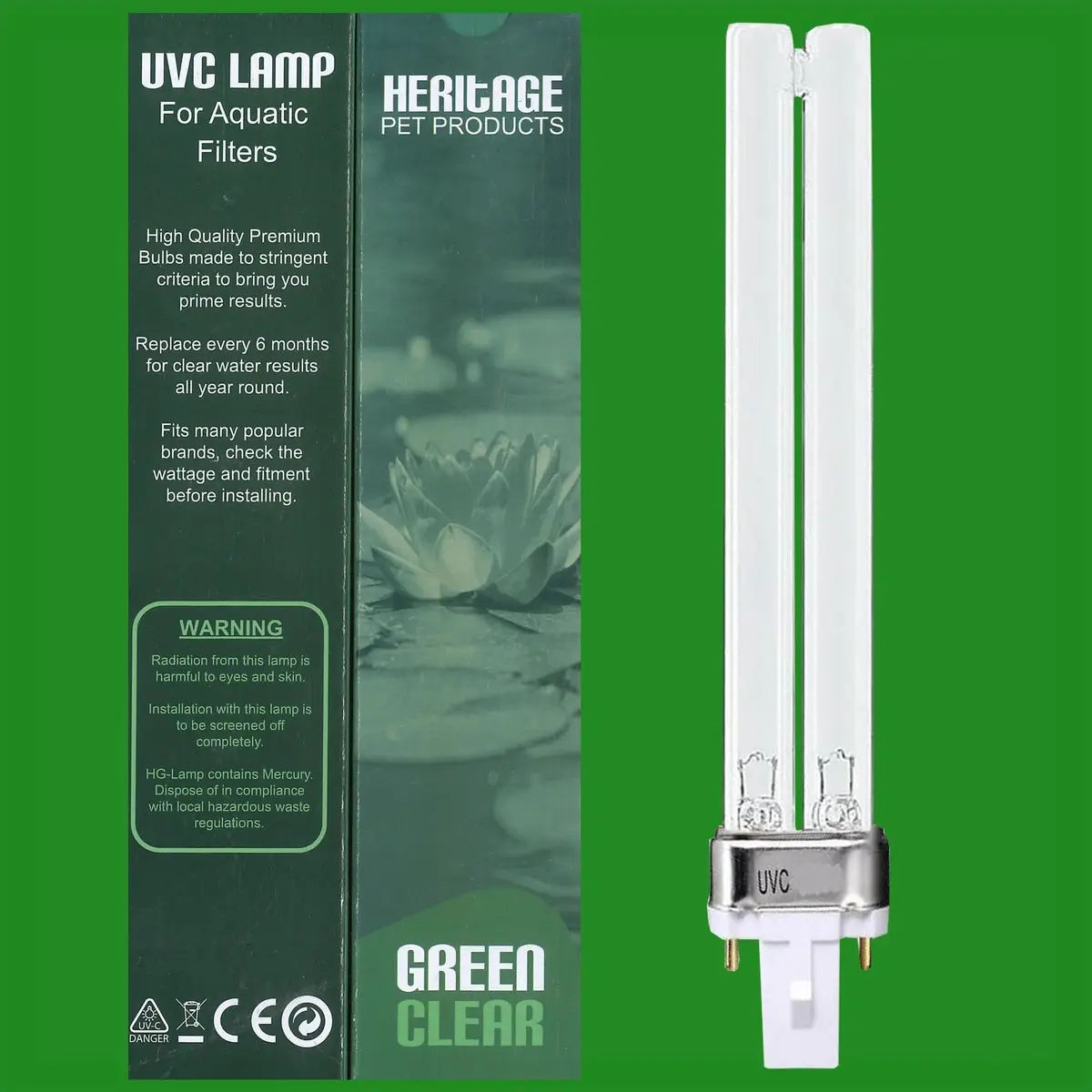 9W G23 UVC PLS 165mm UV Bulb for Pond Filter Aquatic Filter Water Clarifier Lamp