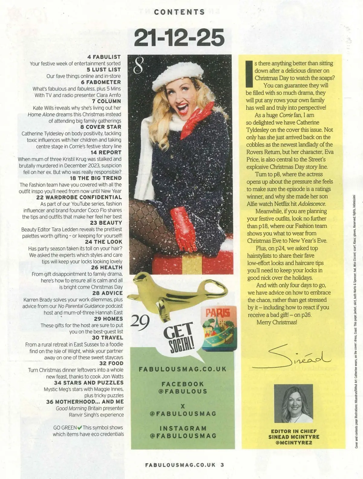 Fabulous Magazine: Catherine Tyldesley, Clara Amfo, Ranvir Singh, 21.12.25 - image 3 | Free standard UK delivery included | Discount Quality Products