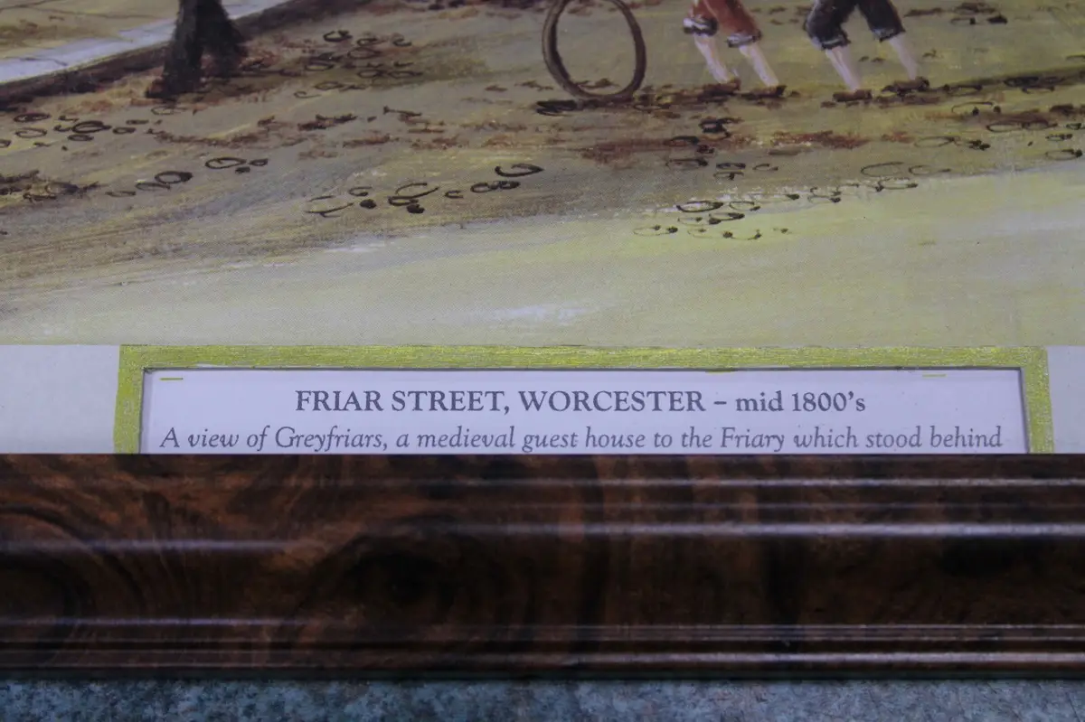 15.5" Framed Landscape Art Print, Friar Street Worcester Mid 1800's, Home Decor - image 3 | Free standard UK delivery included | Discount Quality Products