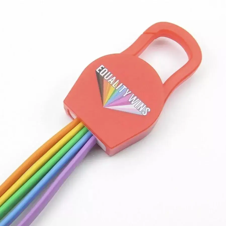 LGBT Foundation Universal USB Charge 5 in 1 Charging Cable, Multicoloured & Clip - image 4 | Free standard UK delivery included | Discount Quality Products
