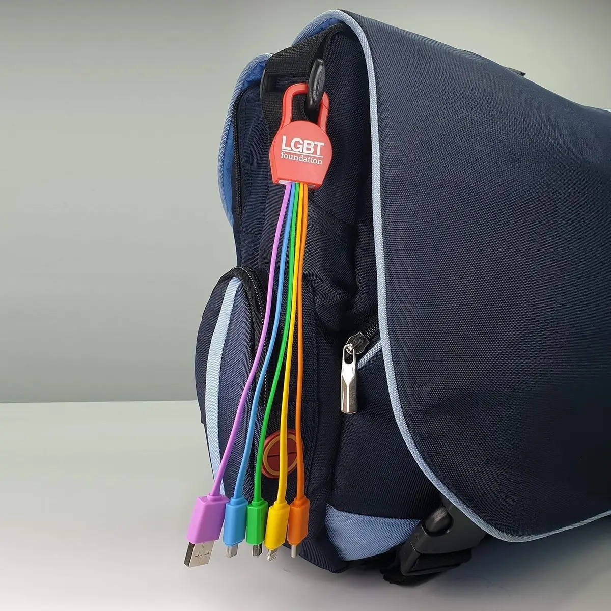LGBT Foundation Universal USB Charge 5 in 1 Charging Cable, Multicoloured & Clip - image 7 | Free standard UK delivery included | Discount Quality Products