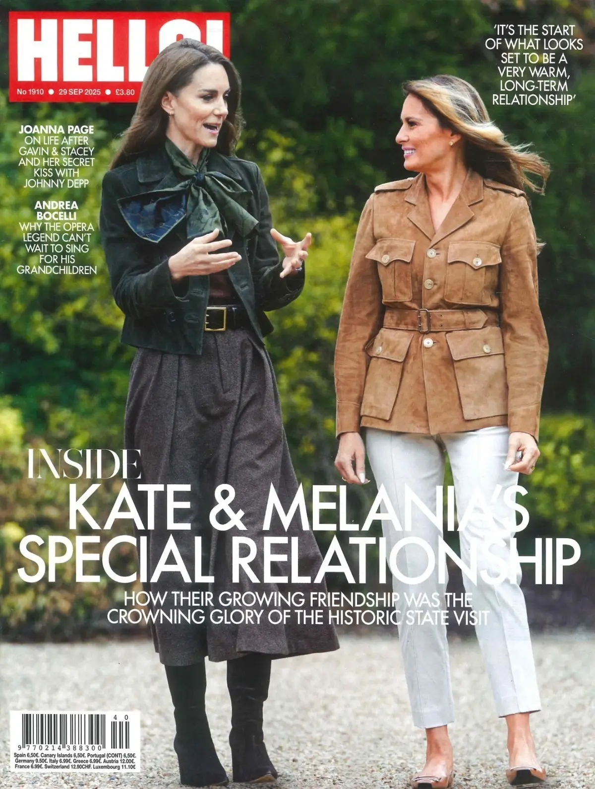 HELLO! Magazine: Princess Kate, Melania Trump, King Charles' Banquet, 29.9.25