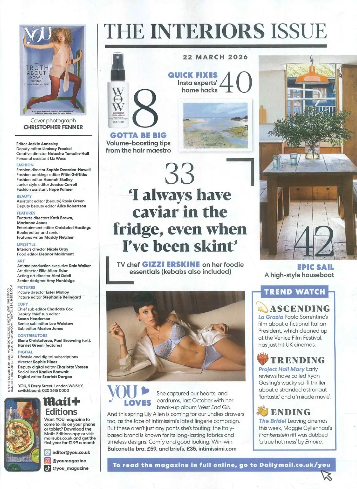You Magazine: Interiors Issue, Gizzie Erskine, Sam McKnight, Fashion, 22.3.26 - image 3 | Free standard UK delivery included | Discount Quality Products