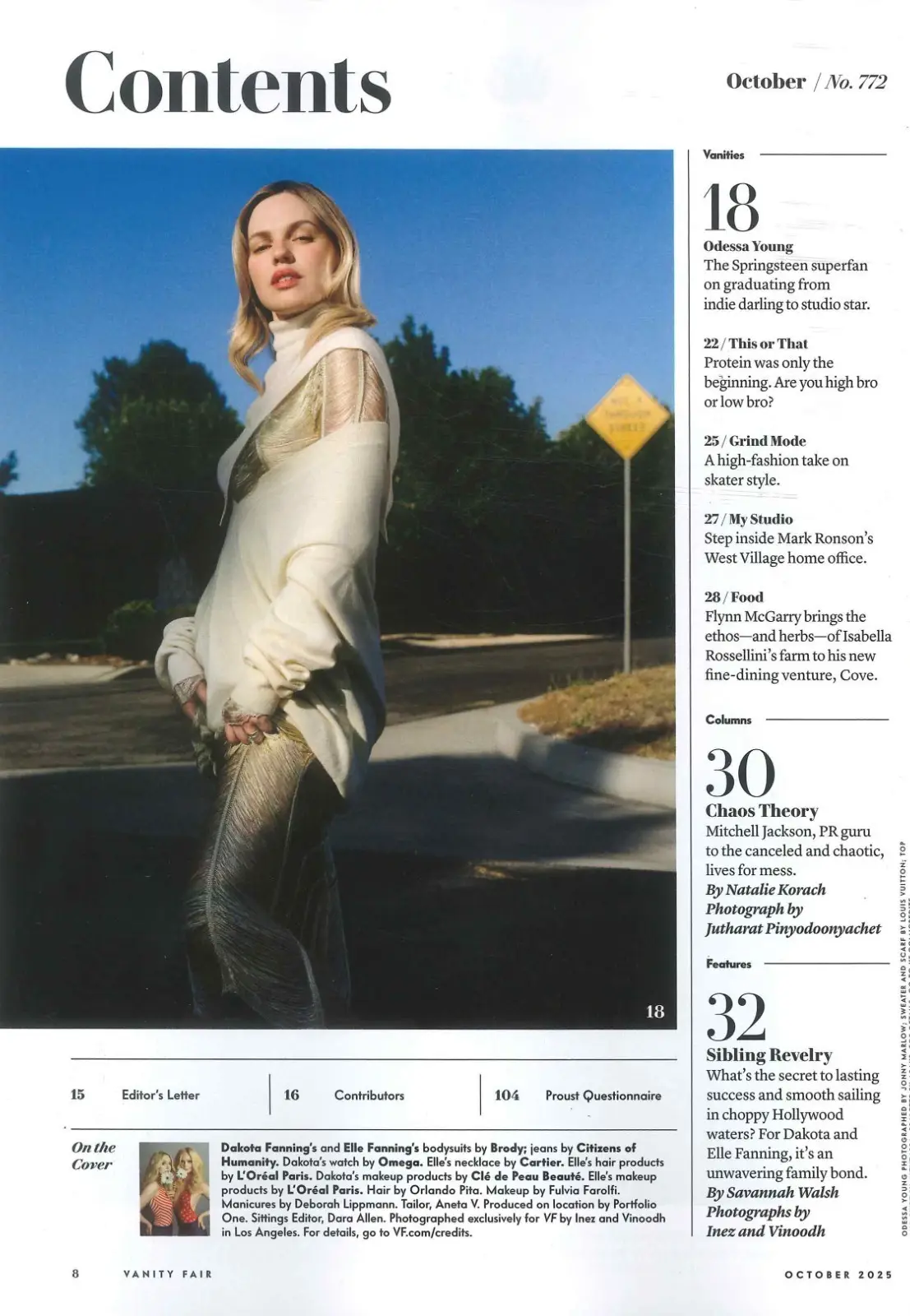 Vanity Fair Magazine: Dakota & Elle Fanning, Odessa Young, Judd Apatow, Oct 2025 - image 2 | Free standard UK delivery included | Discount Quality Products