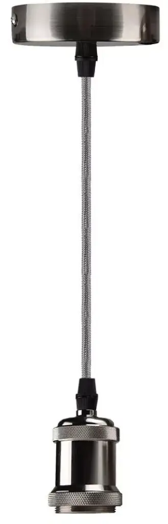 Metallic Adjustable 1 Metre Ceiling Light Flex Cable Pendant Holder ES E27 - image 2 | Free standard UK delivery included | Discount Quality Products