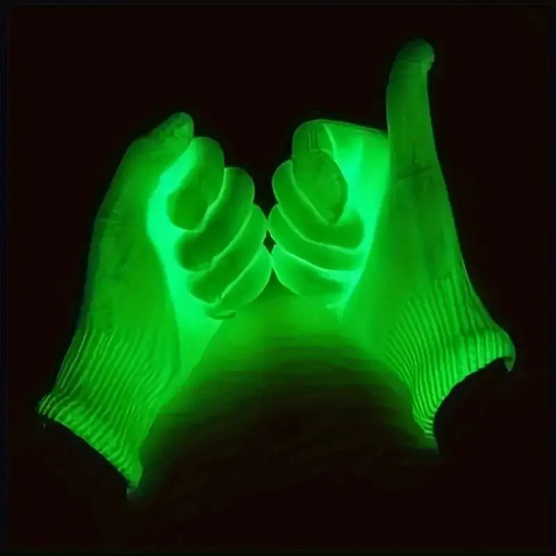 1 Pair Fluorescent Green Gloves Glow In UV Neon Glove, Neon Theme Party Supplies - image 4 | Free standard UK delivery included | Discount Quality Products