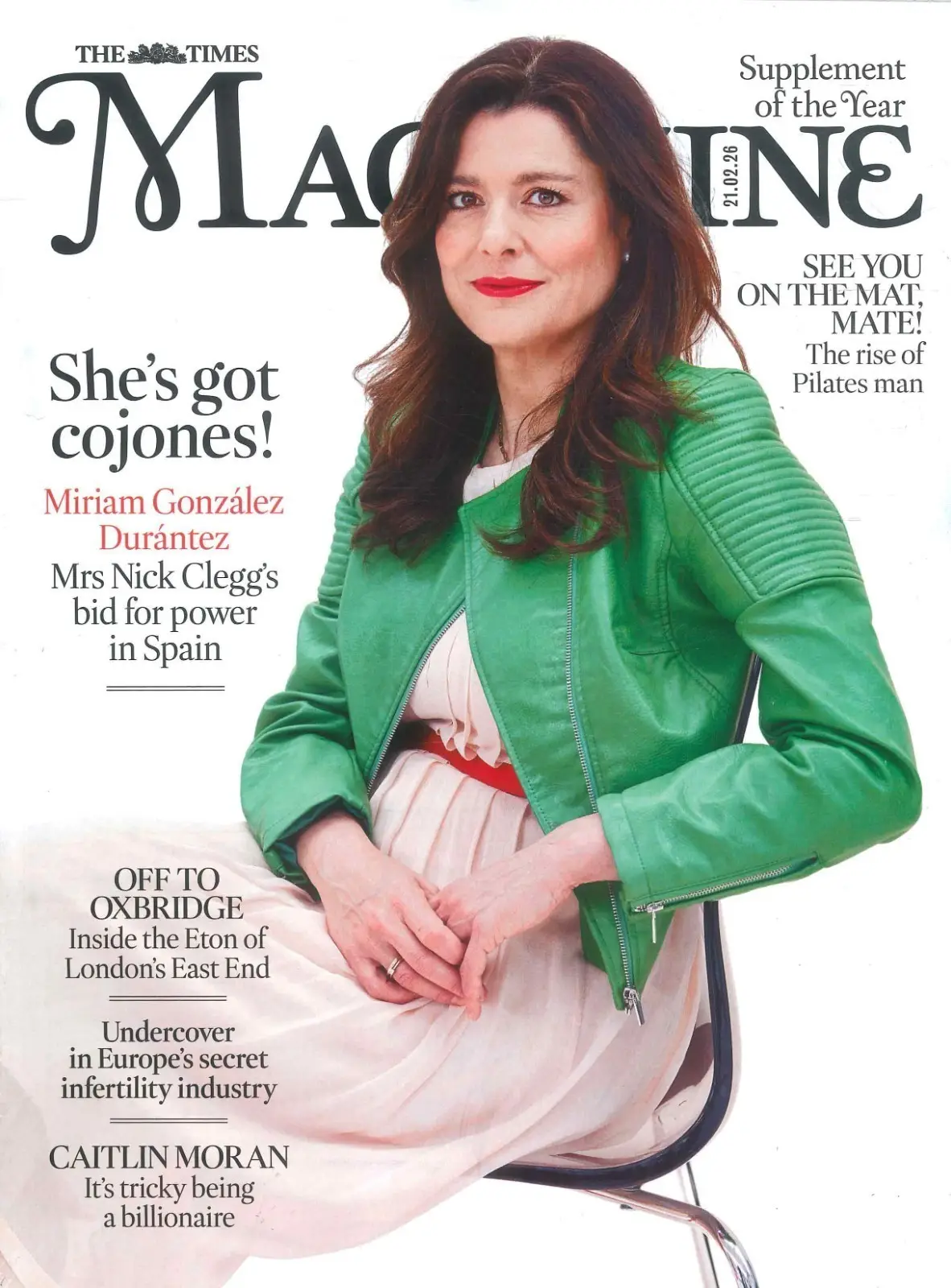 Times Magazine: Miriam Durantez Lady Clegg, Andi Oliver, Max Minghella, 21.2.26 - Free standard UK delivery included | Discount Quality Products