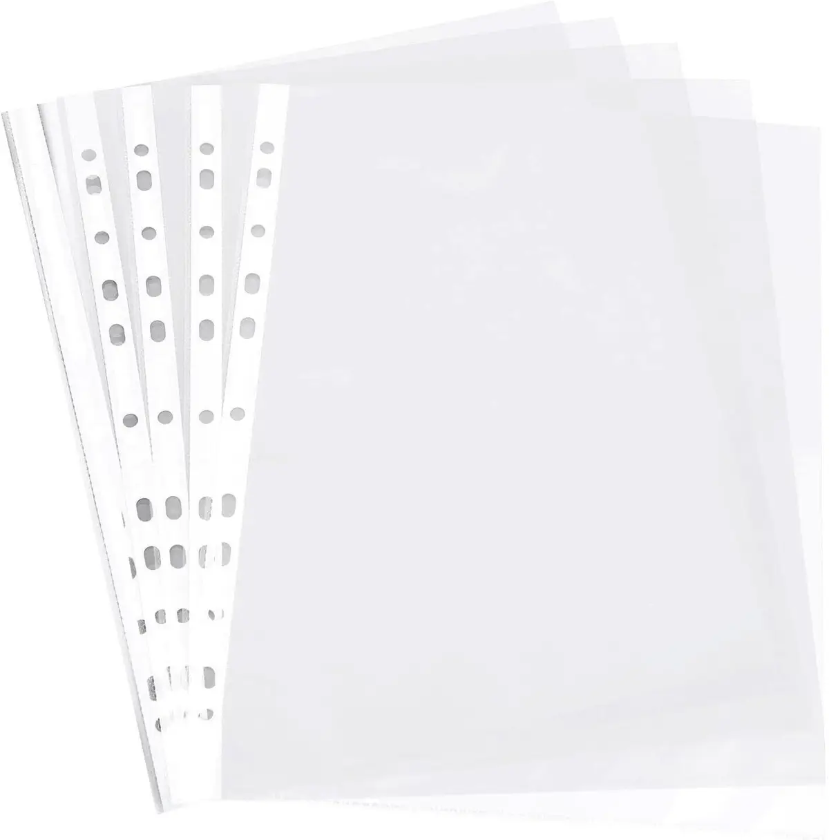 50x A4 Clear Plastic Punched Pockets Sleeves Folders Ring Binder Filing Wallets