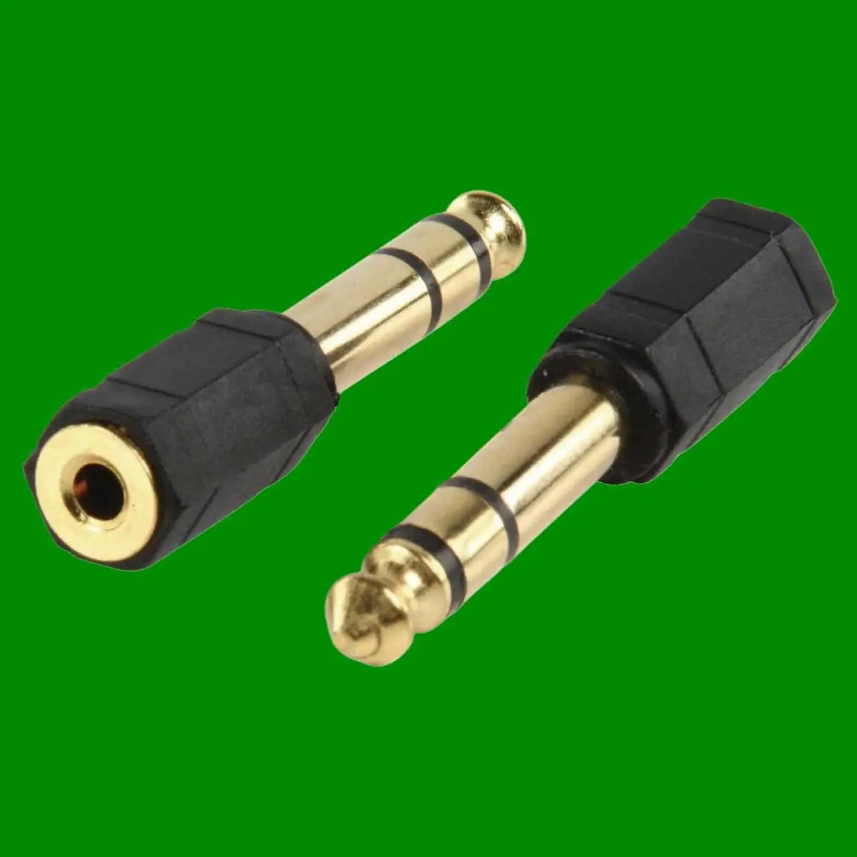 2x 3.5mm Female to 6.35mm 1/4" Male Stereo Plug Audio Jack AUX Adaptor, PC, TV