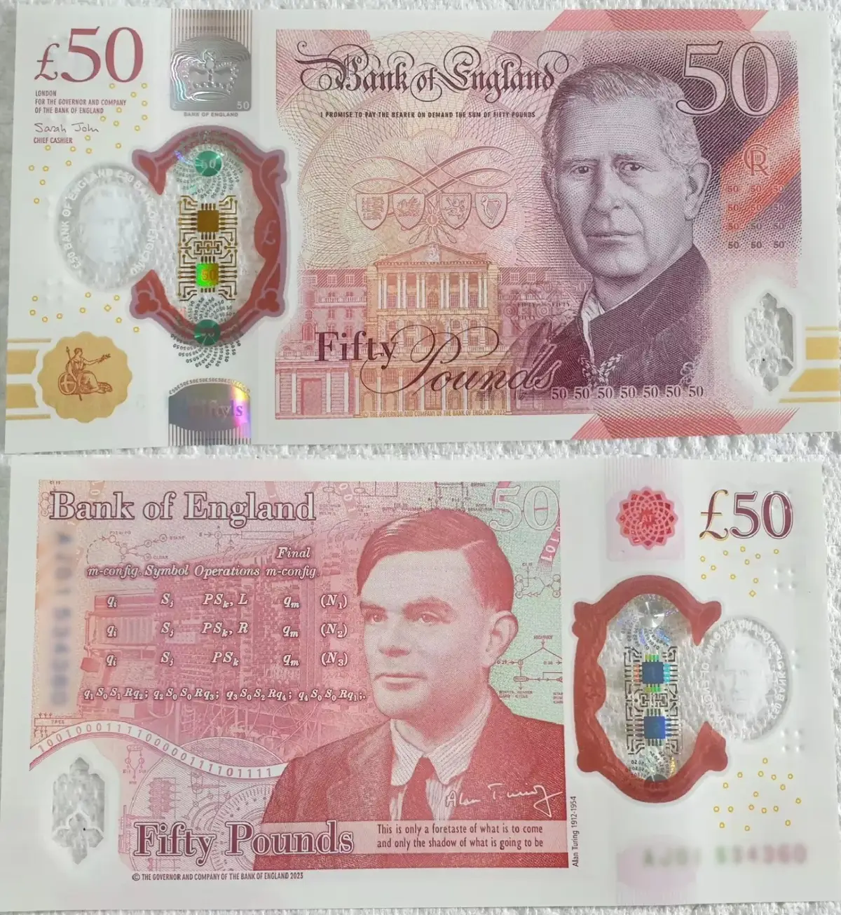 King Charles III UNC Polymer Plastic Bank England £50 Fifty Pound 2024 Note UK
