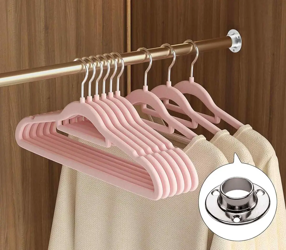 2x 19mm 3/4" Chrome Rail Rod End Sockets Wardrobe Curtain Pole Support Fitting - image 4 | Free standard UK delivery included | Discount Quality Products