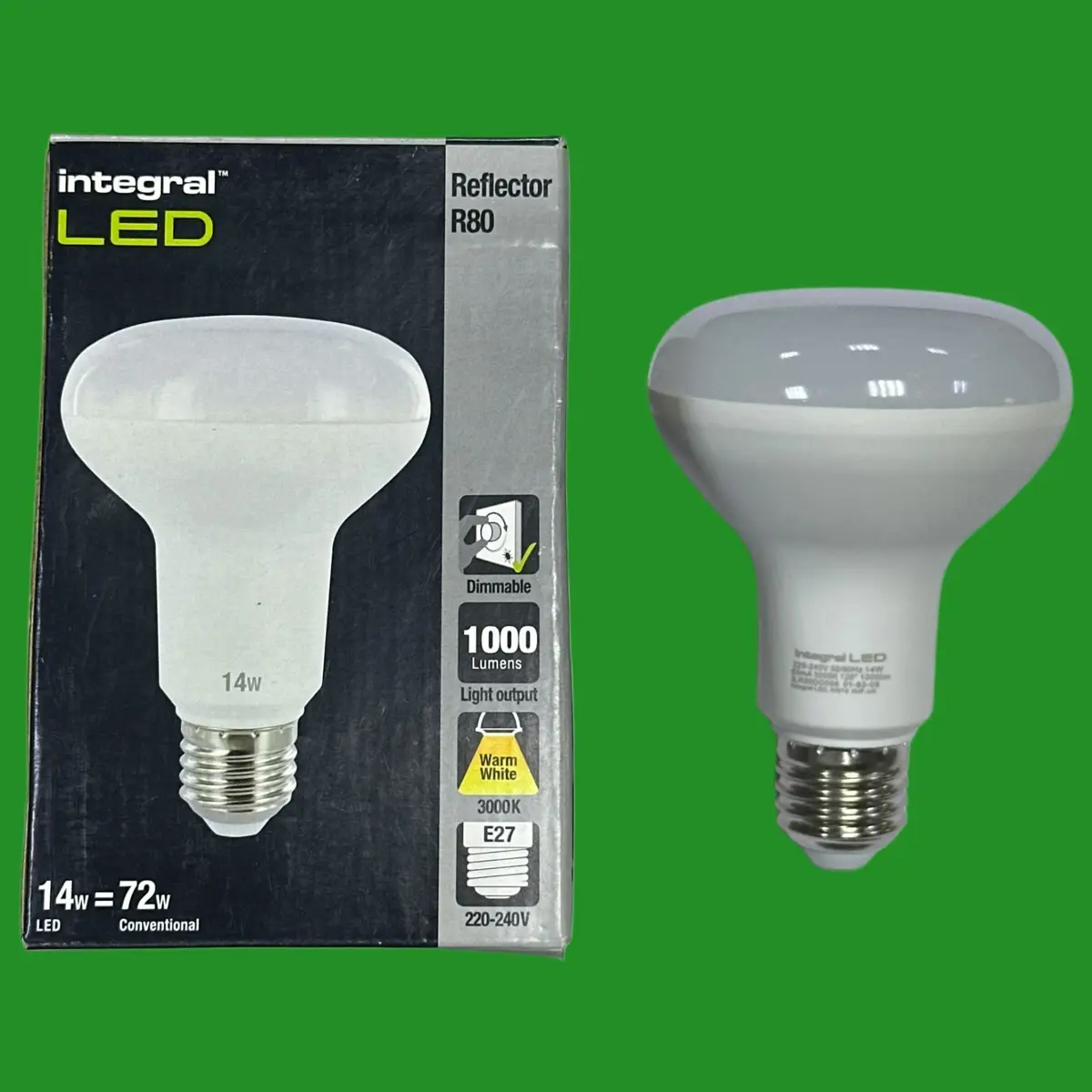 2x 14W =72W R80 Dimmable Reflector LED Light Bulb E27 ES Edison Screw Spotlight
