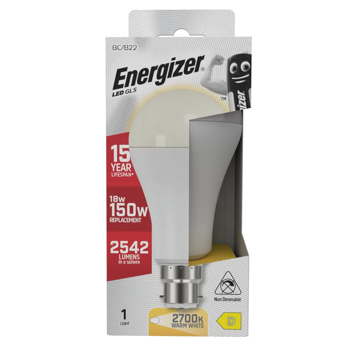 12x 18W (=150W) Energizer GLS BC B22 LED Light Bulb Lamp 2700K Warm White 2542Lm - image 2 | Free standard UK delivery included | Discount Quality Products