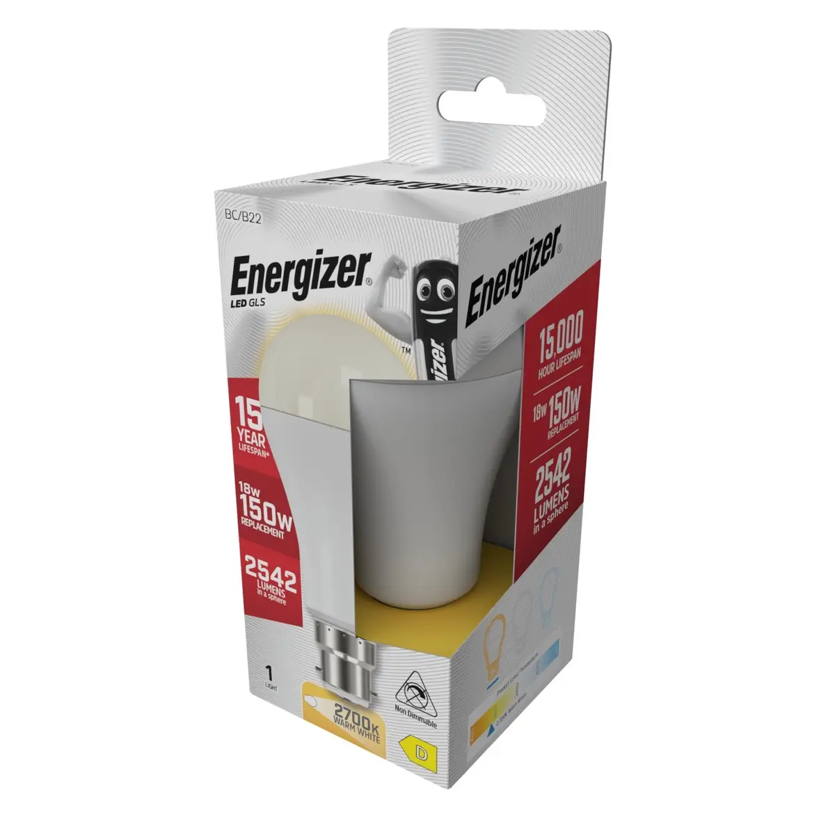 12x 18W (=150W) Energizer GLS BC B22 LED Light Bulb Lamp 2700K Warm White 2542Lm - image 3 | Free standard UK delivery included | Discount Quality Products